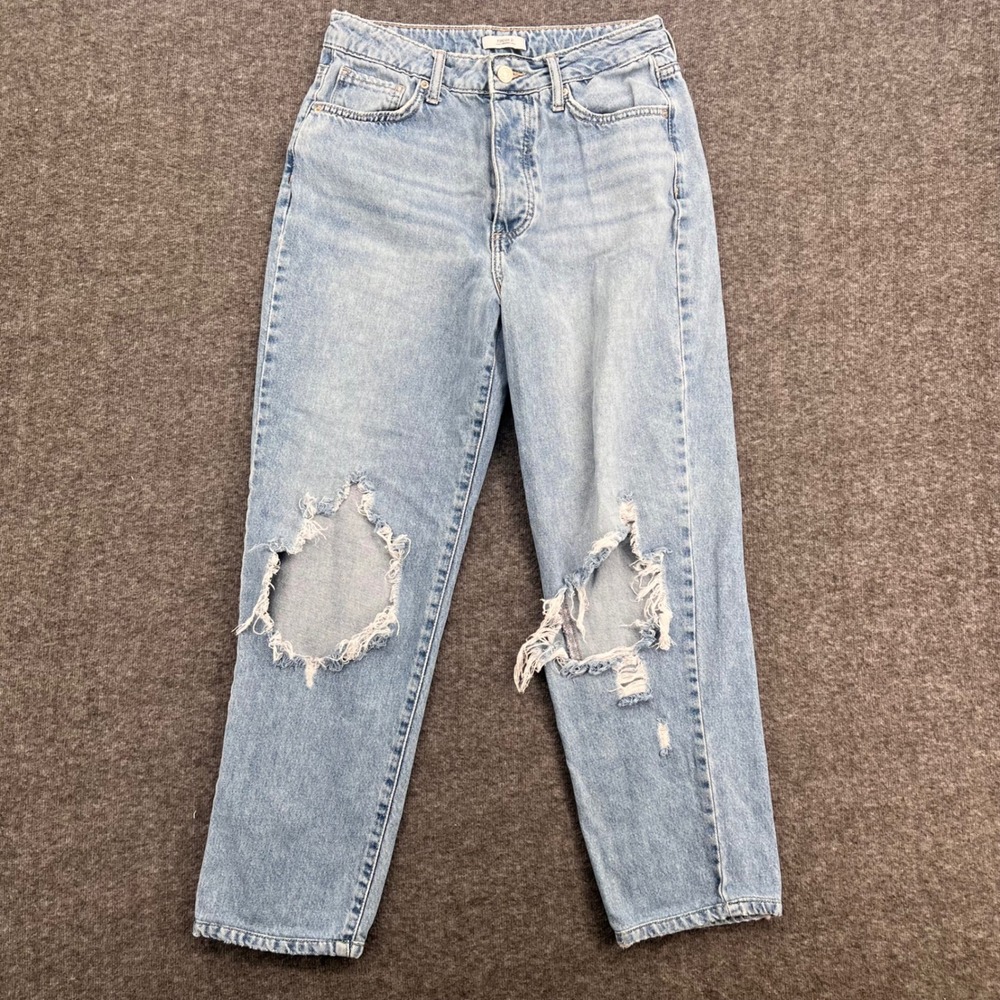 Forever 21 Premium Women Distressed High Rise Mom Jeans Light Wash Size 26